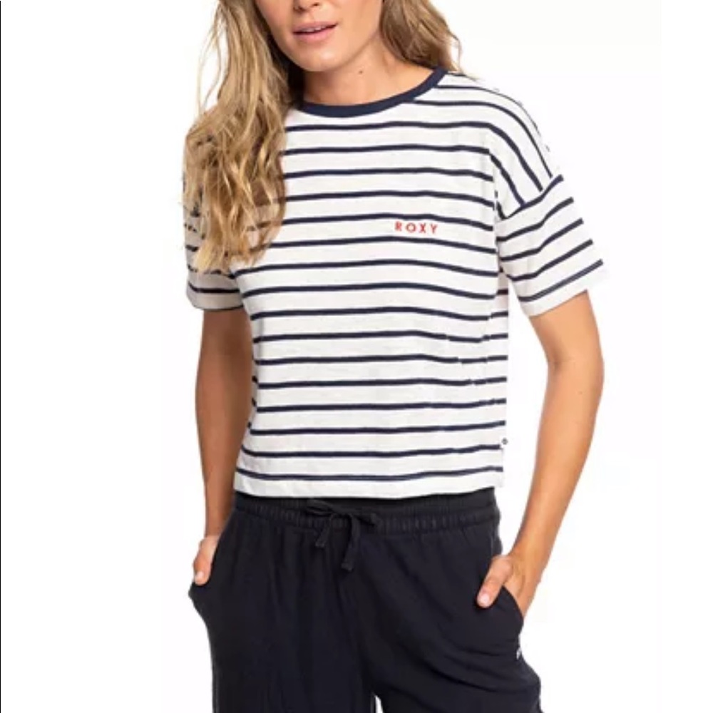 Roxy | Striped Cropped T Shirt
